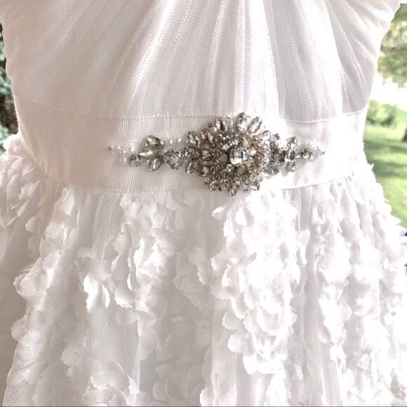 ADRIANNA PAPELL TULLE CHIFFON PETAL GOWN 6 NWT - Picture 14 of 16